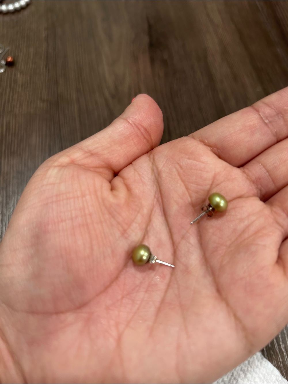 Green stone earrings